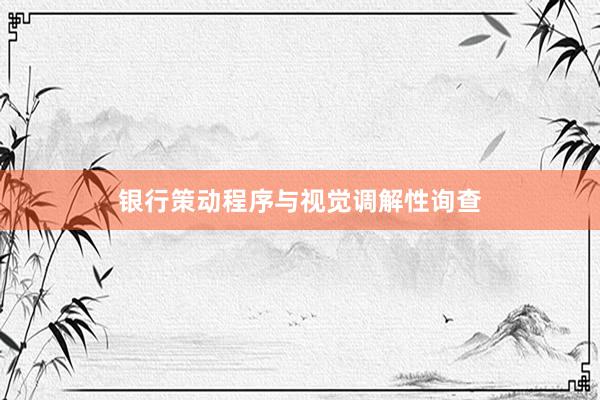 银行策动程序与视觉调解性询查